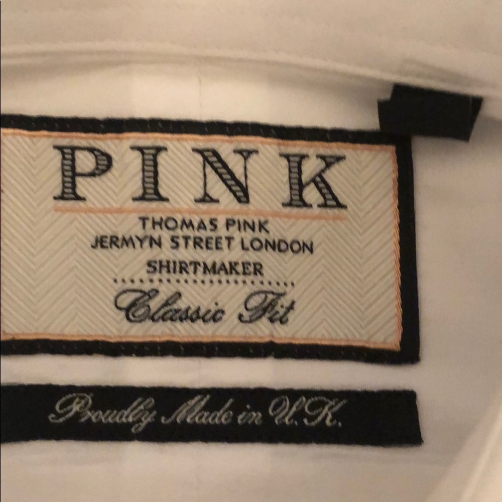 Men’s Thomas pink dress shirt with French cuffs